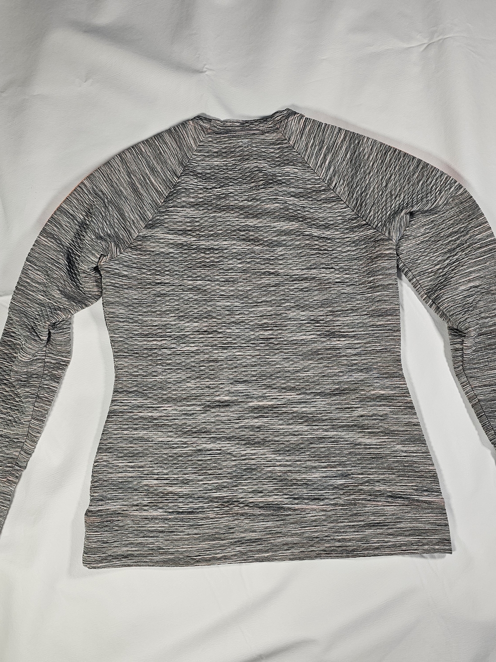 Athleta Long Sleeve Athletic Top Medium Gray Orange Stretch - Picture 5 of 8
